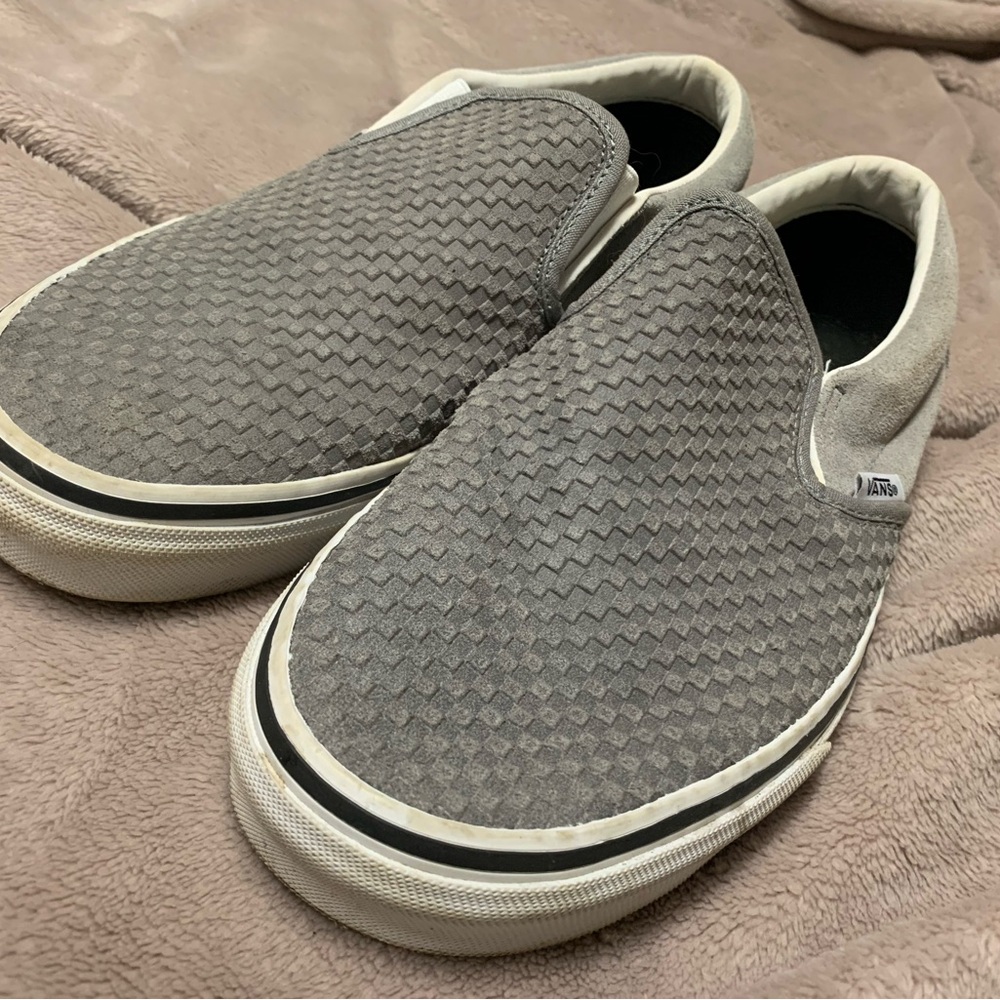 Vans Textured Gray Slip-On Shoes